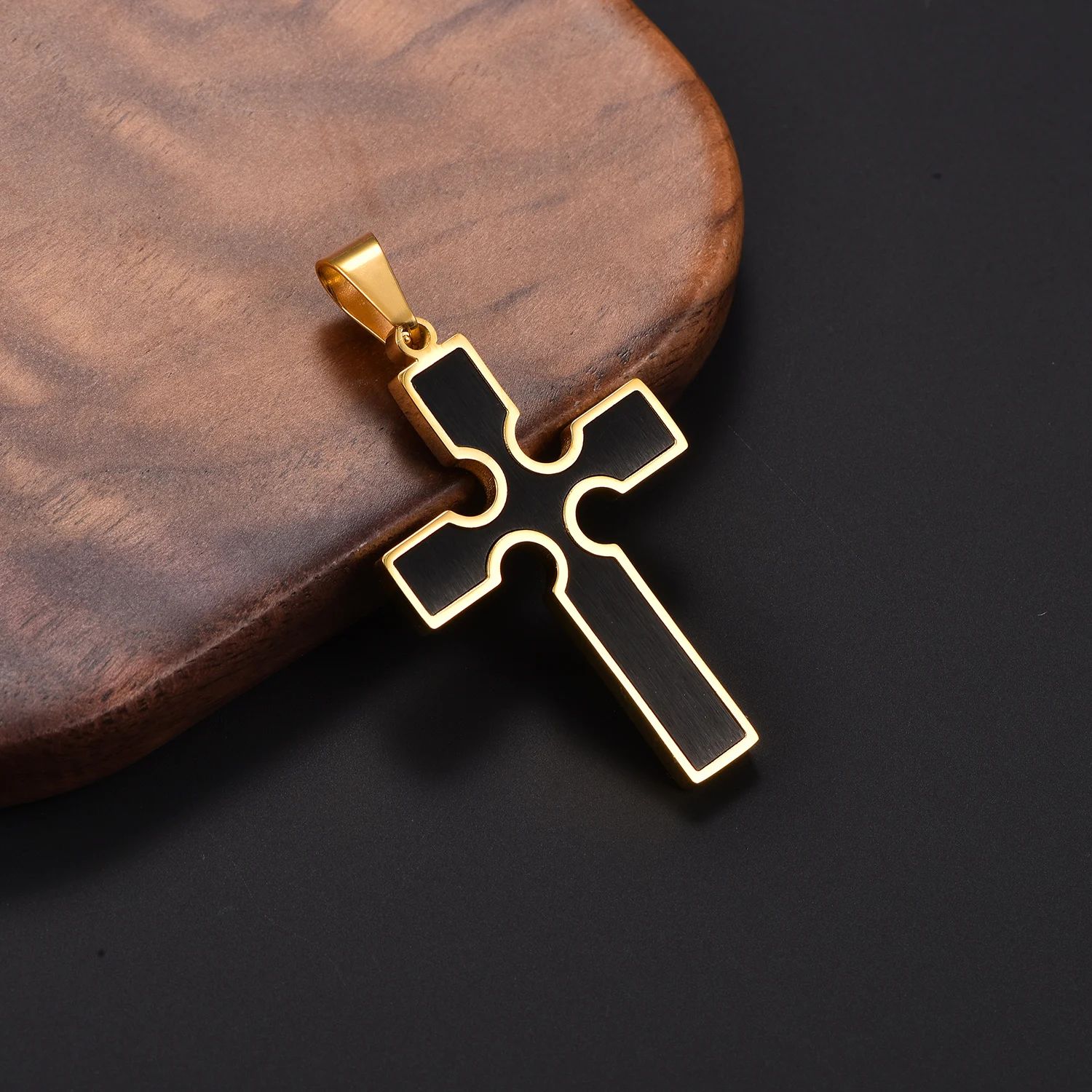 Religiöses Edelstahl-Kreuz Jesus-Kettenamulett Schmuck für Männer Hip-Hop Gebetsanhänger Frauen Anhänger Halskette – Detail 6