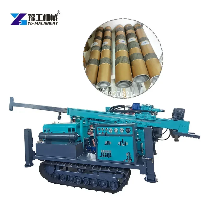 100m 200m 600m Diesel Borehole Core  Mounted Rock Rotary Oil Mine Drilling Rig Hydraulic Water Well Drilling Rig Machine