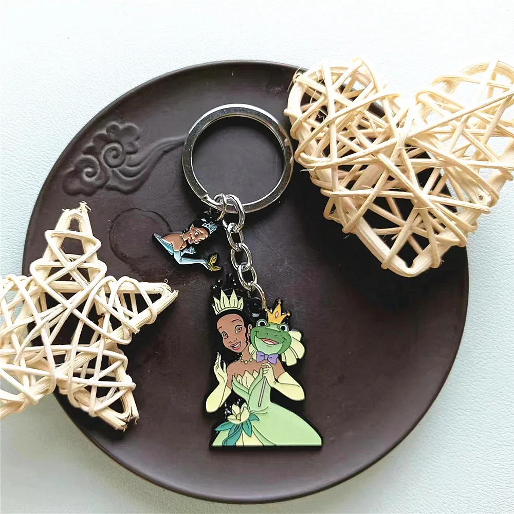 Disney The Frog Tiana Princess Anime Cartoon Metal Keychain Gifts for woman girl