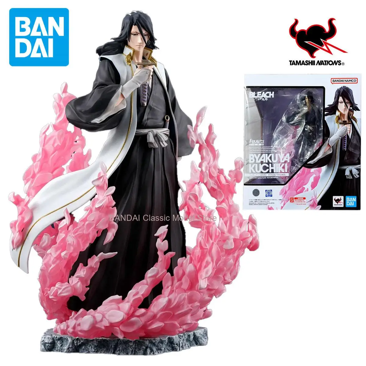 В наличии оригинальная фигурка BANDAI Figuarts ZERO Kuchiki Byakuya 18,5 см, аниме-фигурка, модель, коллекционные экшн-игрушки, подарки