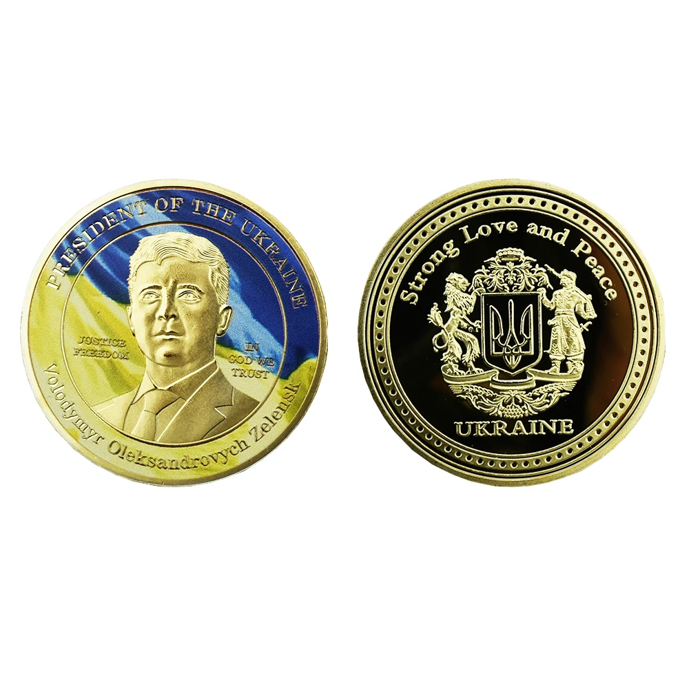 2022 Ukrainian Presidential Challenge Coin Zelensky War Coin Embossed Three-dimensional Commemorative Coin Collection Gift