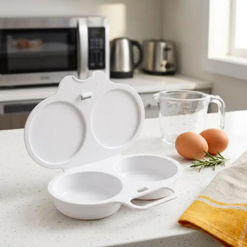 Microwave Egg Cooker Heat Resistant Non-stick Plastic Egg Steaming Mold 1Pcs Perfect for Busy Mornings