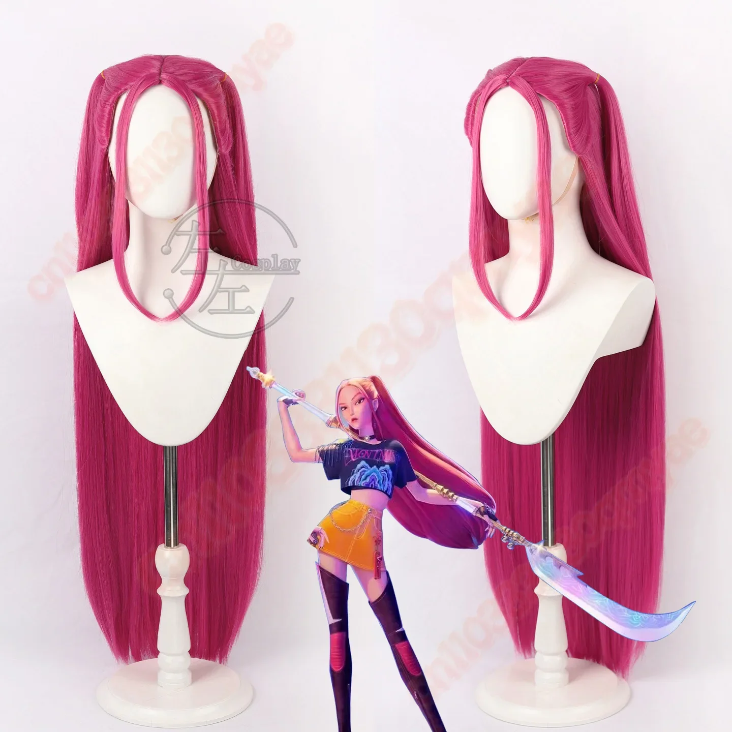 2025 Kpop Demon Hunter Huntrix Mira K Pop Accessori Cosplay Parrucca rossa Donna Natale Halloween Parrucca da festa per ragazza