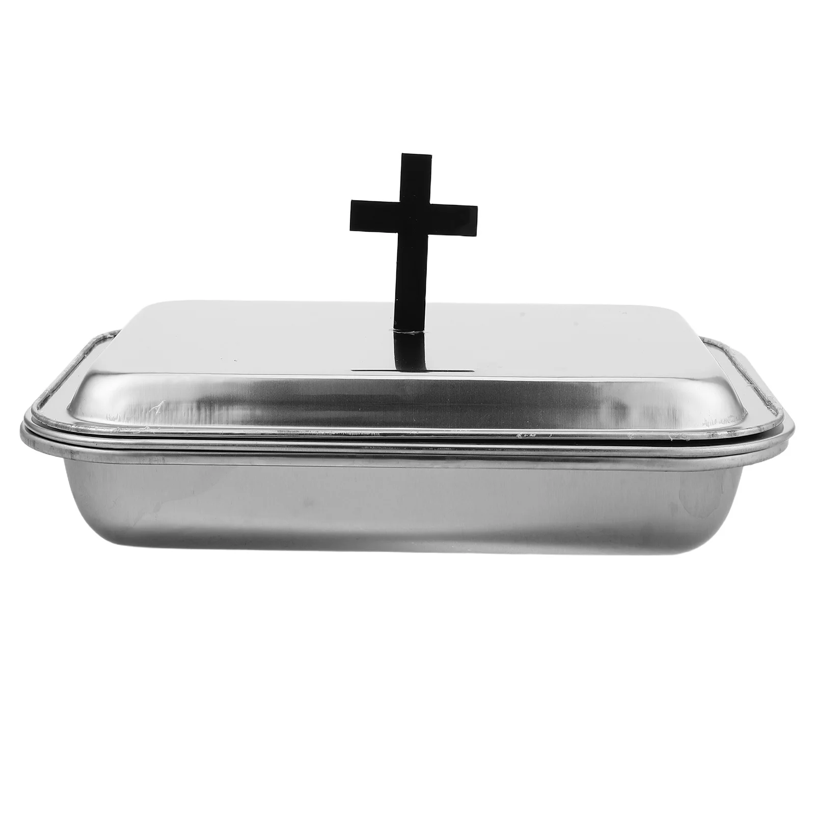 

VERDANVERSE Communion Tray Cute Serving Plate for Church Wedding Ceremony Bread Silver Stainless Steel Glass Tableware Supply