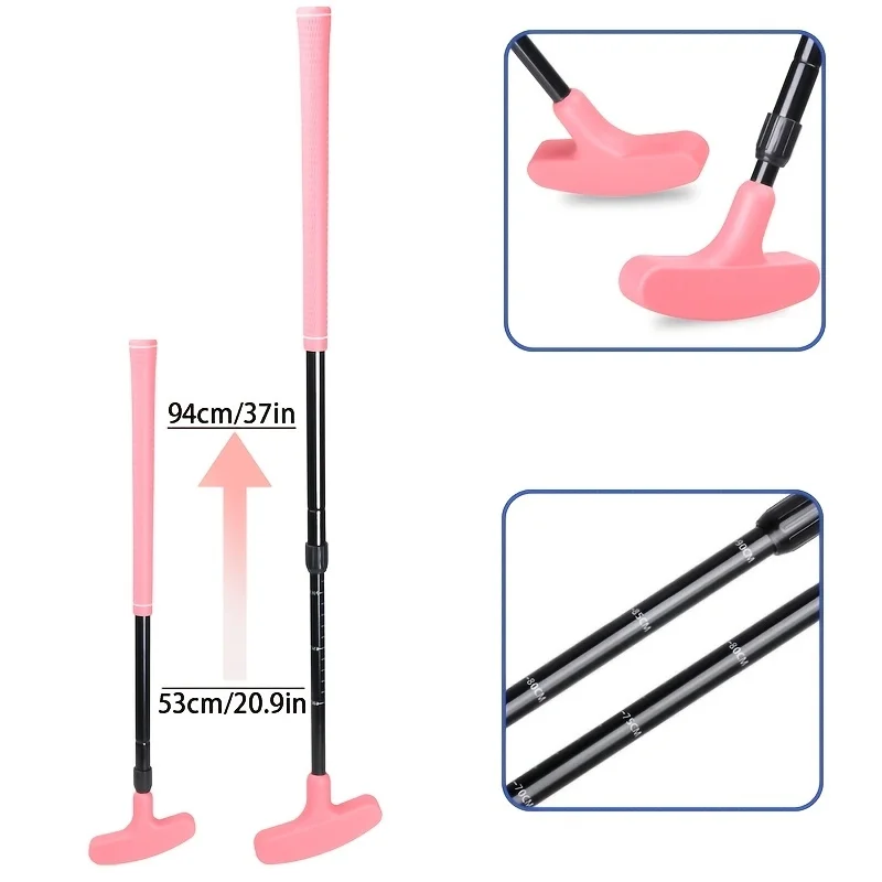 Adjustable, double-sided golf putter suitable for adults, usable by both left- and right-handed players, available in 4 colors
