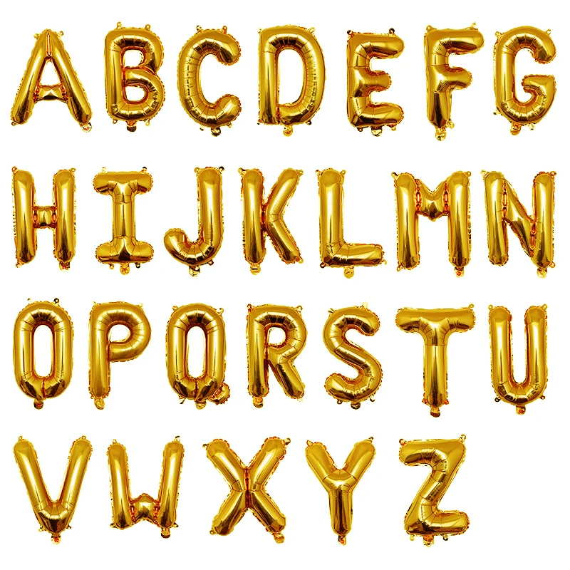16 32 Inch Foil Letter Balloons A-Z Air Helium Alphabet Balloon Figures Happy Birthday Wedding Decorations Adult Name Baloon