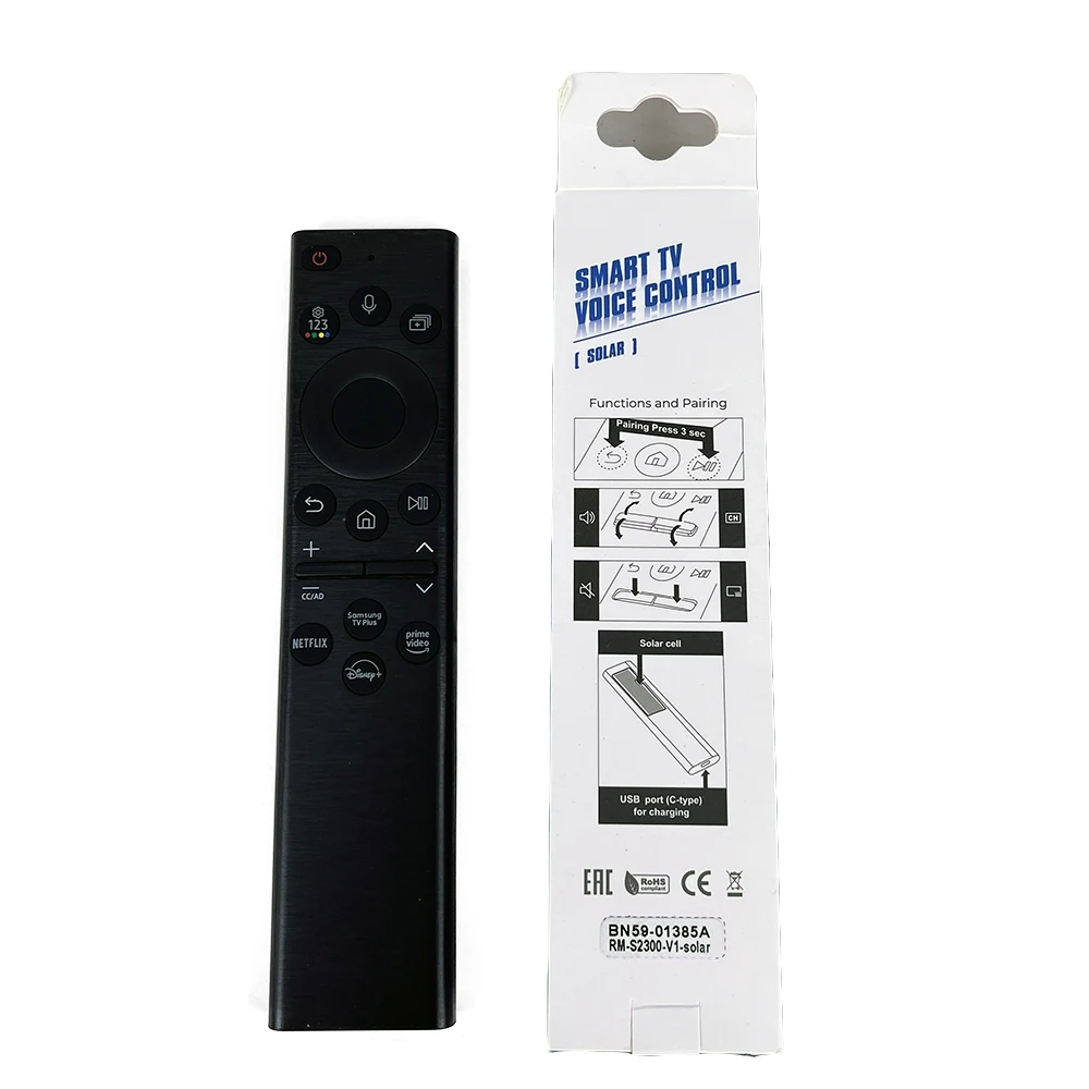 New BN59-01385A Remote Control For Samsung Solar USB Rechargeable Voice TV QN55S95BAFXZA QN50Q80BAFXZX QN55Q80BAFXZX