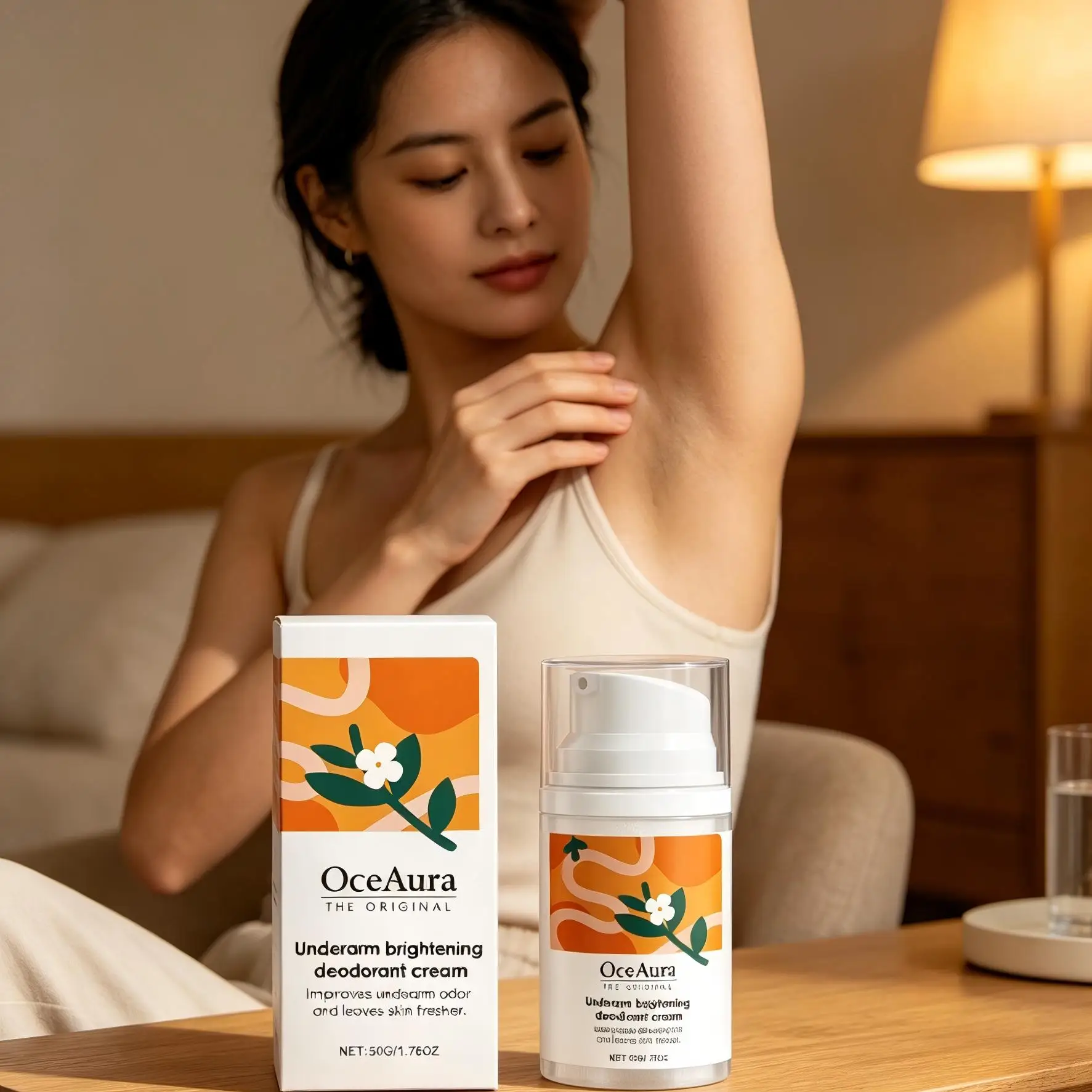 OceAura Desodorante para Axilas, Eliminador de Olor, Mejora las Irritaciones por Afeitado, Elimina el Vello Encarnado, No Irritante, Crema Refrescante y Aclarante para Axilas