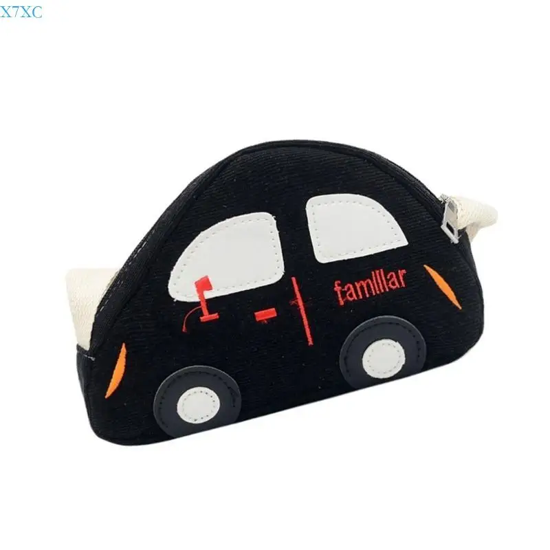 

X7XC Compact Car Cartoon Shoulder Bag for Kids Casual Canvas Crossbody Purse