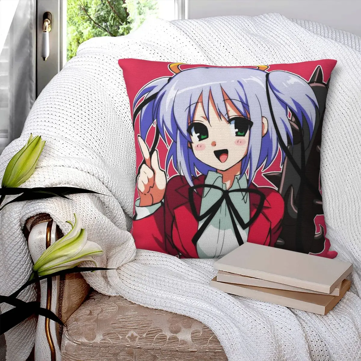 Bludgeoning Angel Dokuro Chan Square Pillowcase Cushion Cover Pillow Case Throw Pillow Cover for Home Bedroom Car