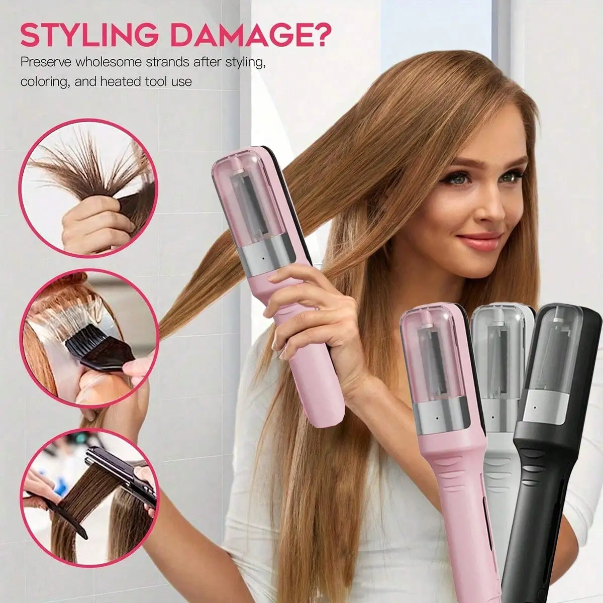 

Hair ends Trimmer Split Remover Dry Damaged Brittle Professional Automatic Trim Split for Women Cordless Hair cutting machine