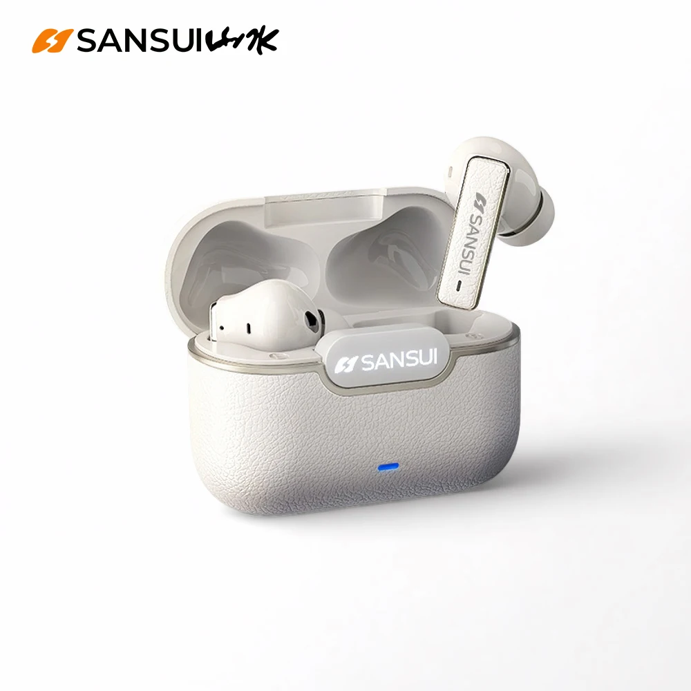Sansui -52dB ANC Ture Wireless Earphones 6 Mic HD Calls Bluetooth 5.4 Headphone Active Noise Cancelling TWS Bluetooth Earbuds