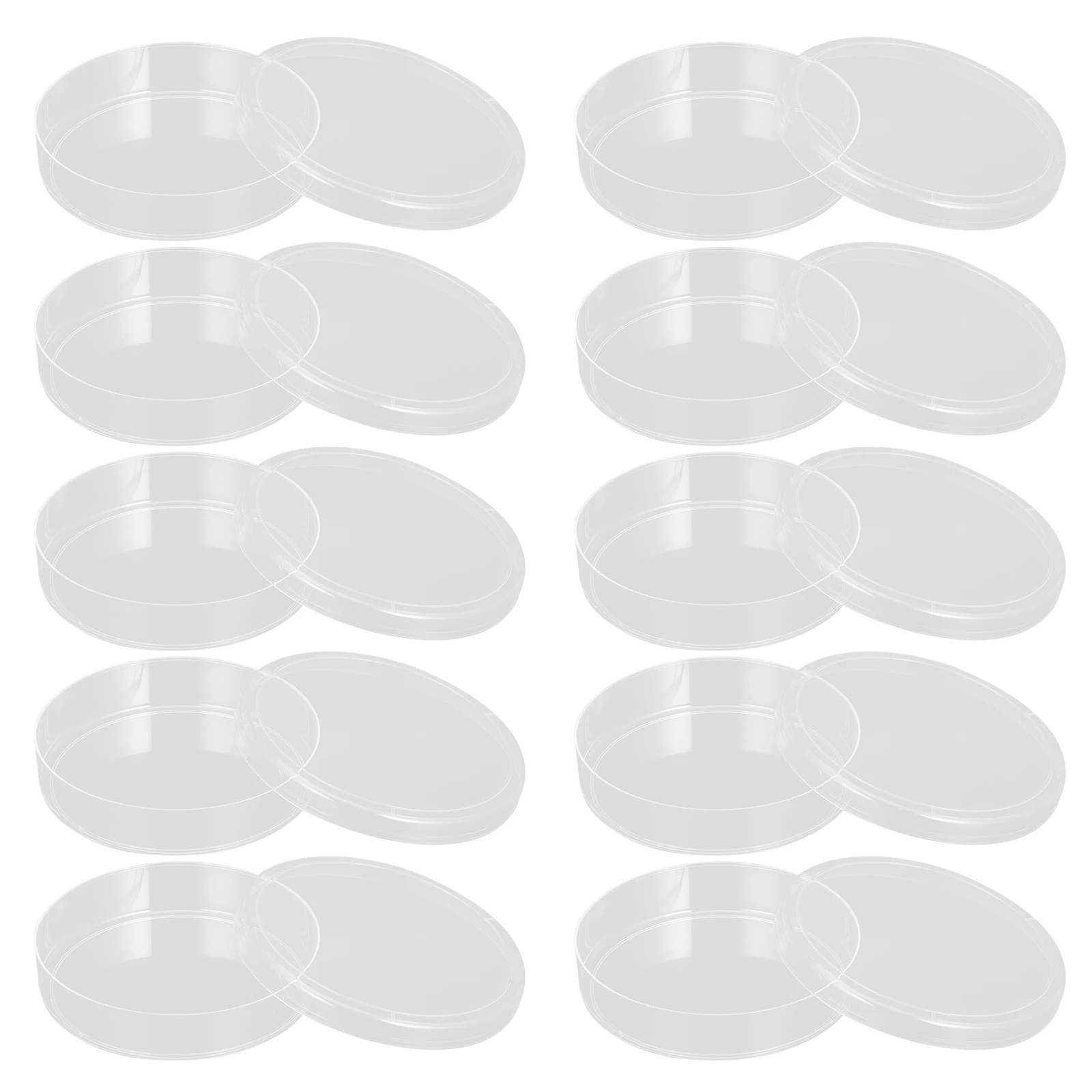 

10Pcs Clear Plastic Petri Dishes Bulk Pack for Science Experiments Heat Resistant Dish Set Petri Dishes