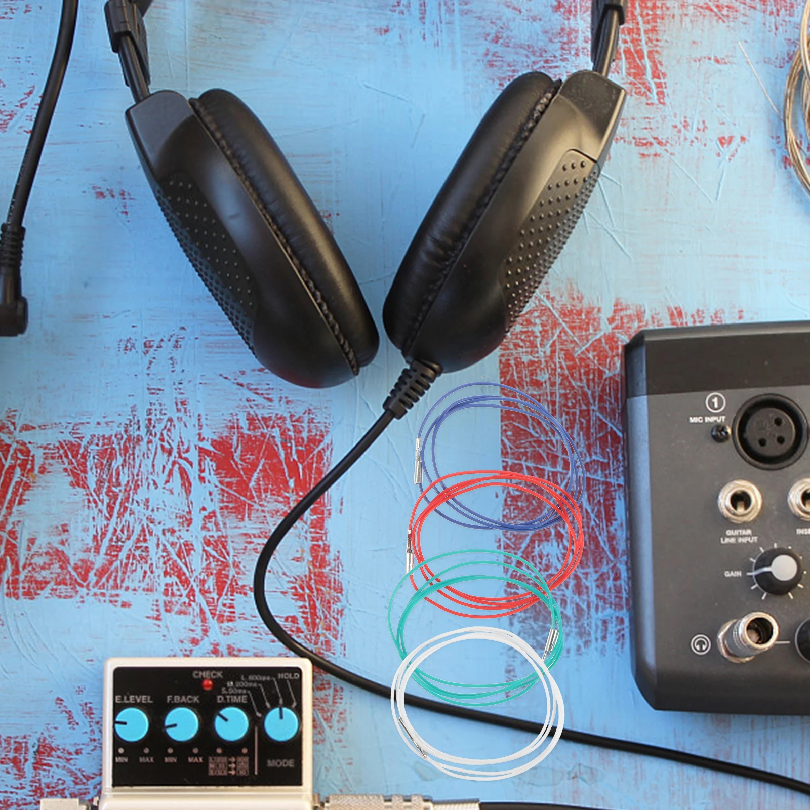 

4Pcs Headshell Lead Wire Stereo Replacement Cables Copper Conductors Reusable Phono Wires for Audio Equipment Compact Storage