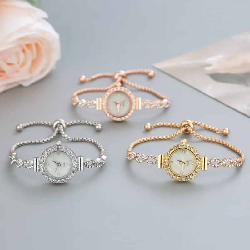 

Women's Small Dial Watch Women's Bracelet Watch Quartz Casual And Elegant Watch Gold Champagne Color