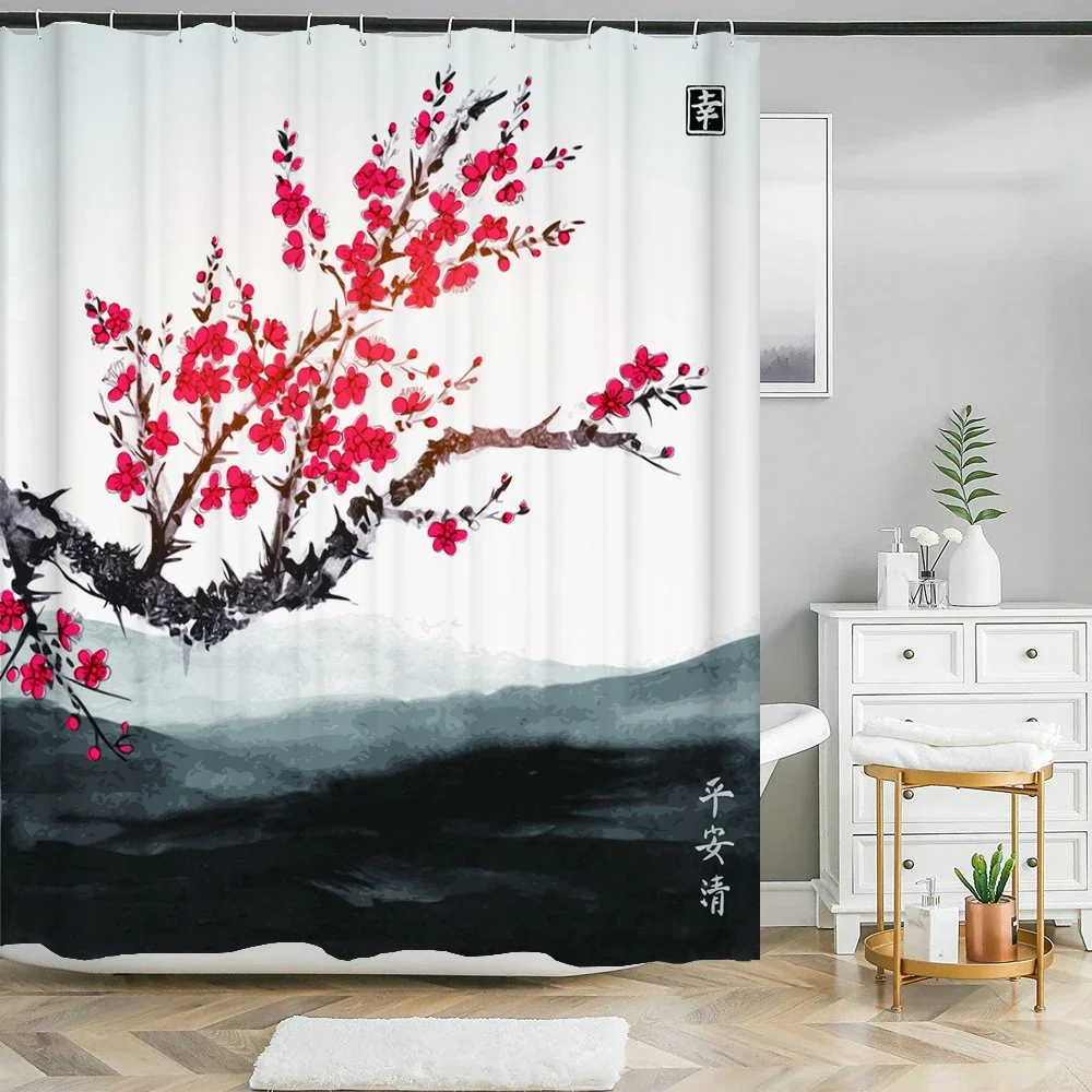 Flowers style Shower Curtain Colorful Floral 3D Printed Shower Curtain With Hook Polyester Waterproof Home Decor Curtain 180x180