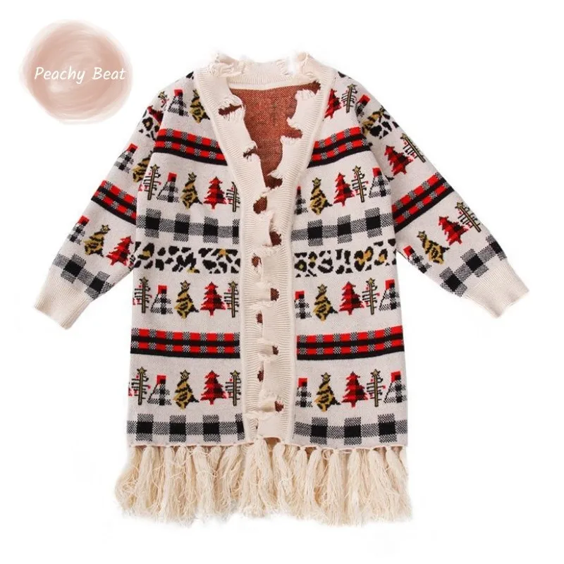 

Fashion Baby Girl Boy Xmas Jacket Long Cardigan Infant Toddler Child Tassel Coat Spring Autumn Winter Outwear Baby Clothes 0-6Y