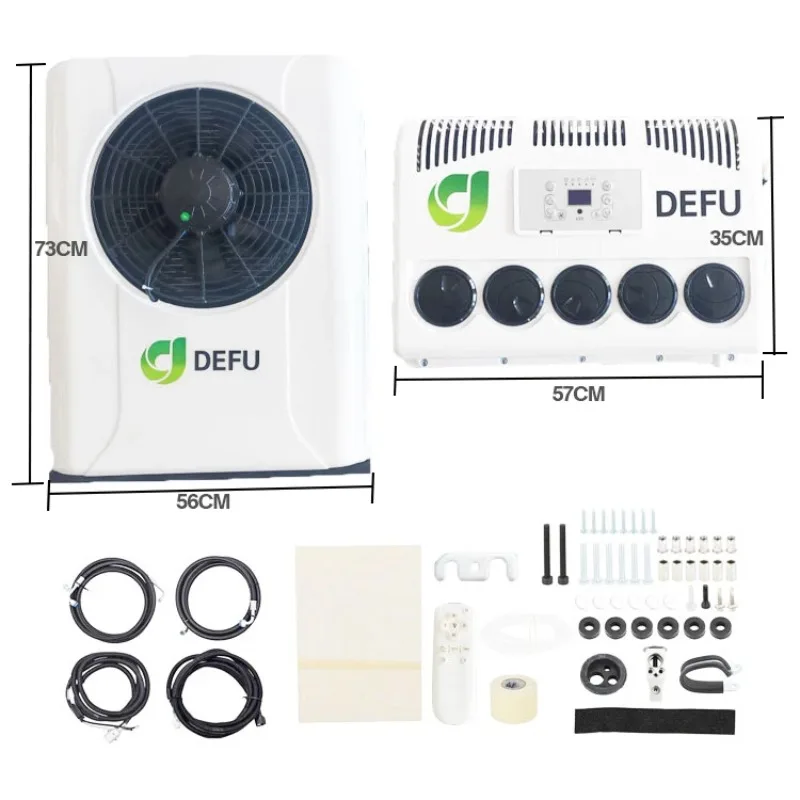 DEFU 24V وقوف السيارات نظام التيار المتردد الآخر 12V شاحنة مكيف الهواء جرار 12 فولت تكييف الهواء #1