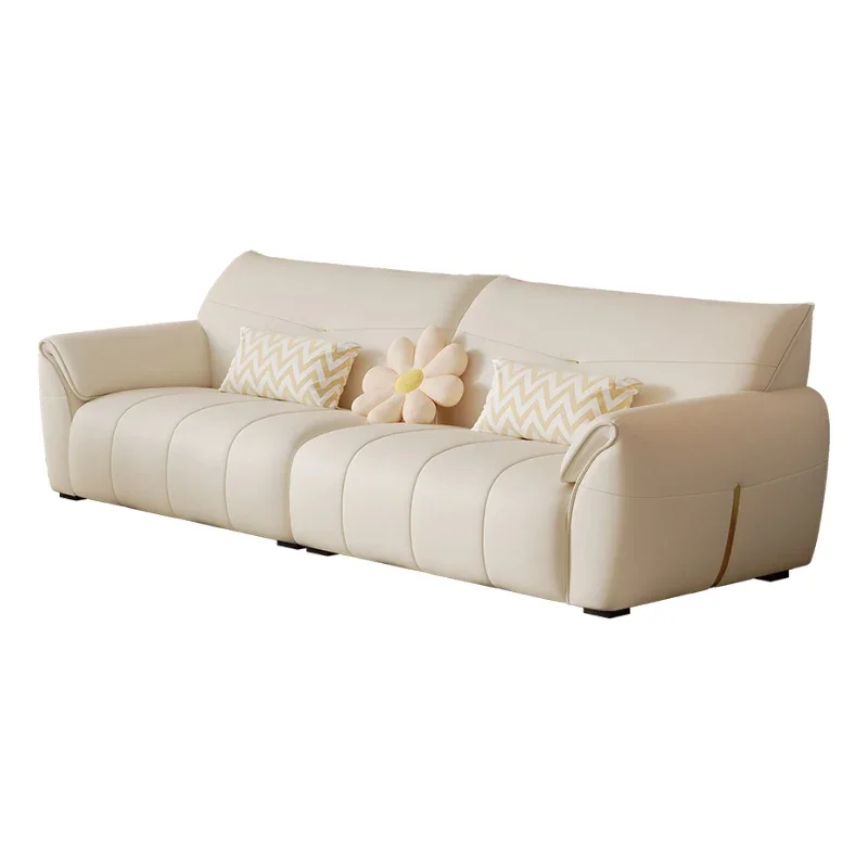 

Leather sofa, Italian minimalism, straight ears