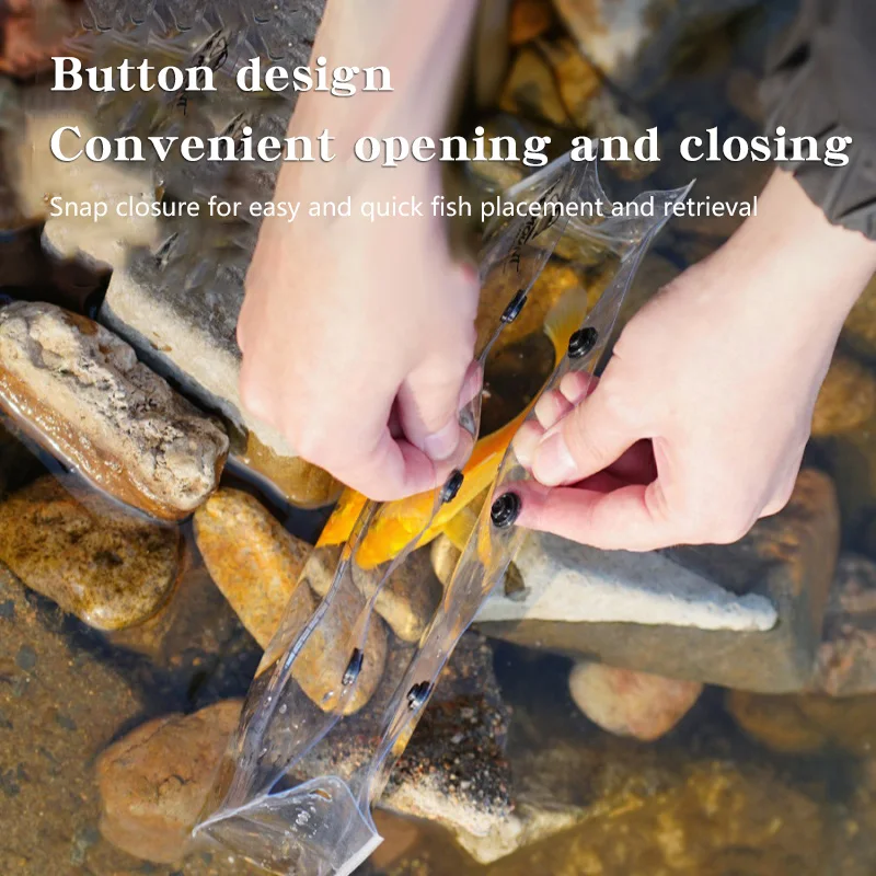 

Fish Observation Bag Clear Fish Weigh Bag Container Folding Live Fish Bag Quick Snapping Closure Outdoor Lure Fishing Bag