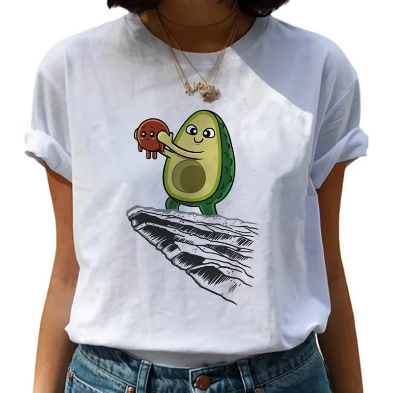 Avocado Harajuku Kawaii Cartoon T Shirt Women Ullzang Small Fresh T-shirt 90s Graphic Fashion Tshirt Korean Style