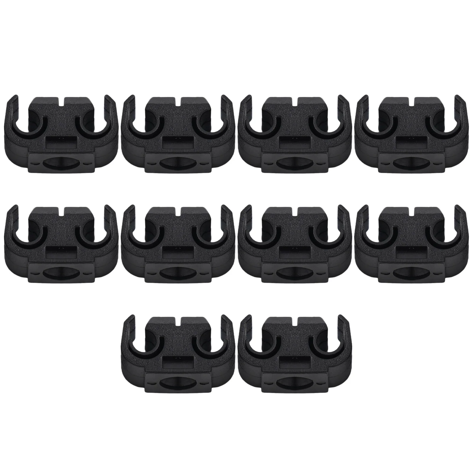 10Pcs DDouble Brake Line Clips Clamps Black For 5mm (3/16