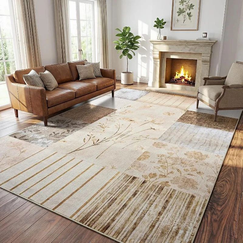 European Light Luxury Irregular Living Room Carpet Washable Easy Clean Soft Rug Home Decor Bedroom Sofa Coffee Table Floor Mat