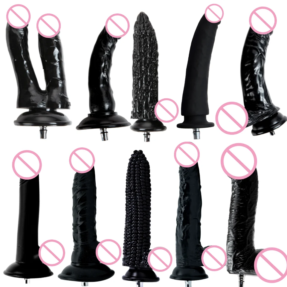 ROUGH BEAST Black Dildo Attachments for VAC-U-Lock/Quick Plug Sex Machine Love Machine Accessories for Adult Sex Toy Product