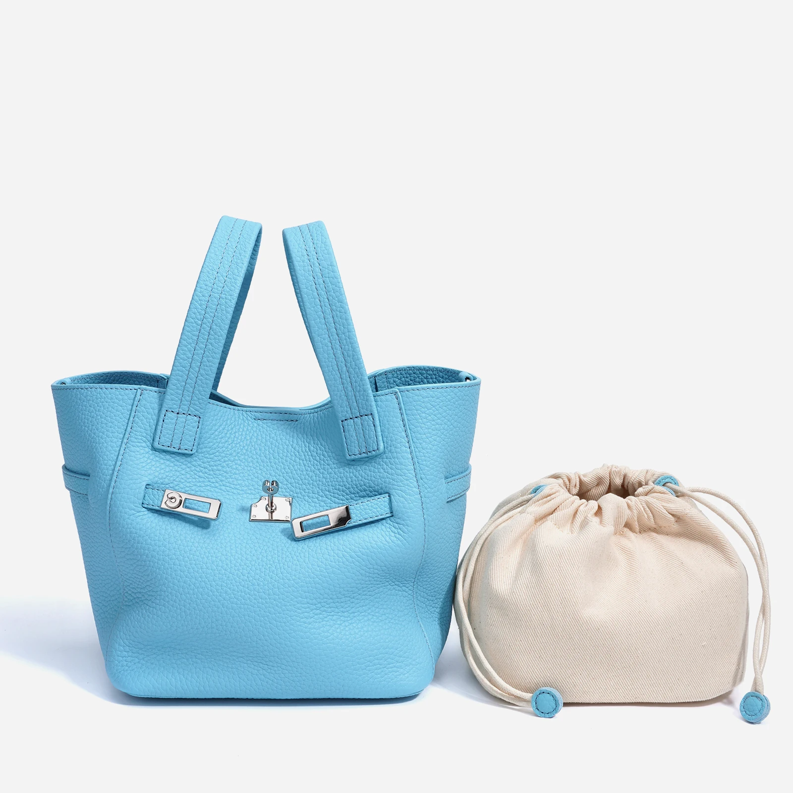 

Fashion Original Brand Women Bag Genuine Leather Female Top Handle Soft New Handbags Luxury Designer Cowhide Tote Bucket Bag