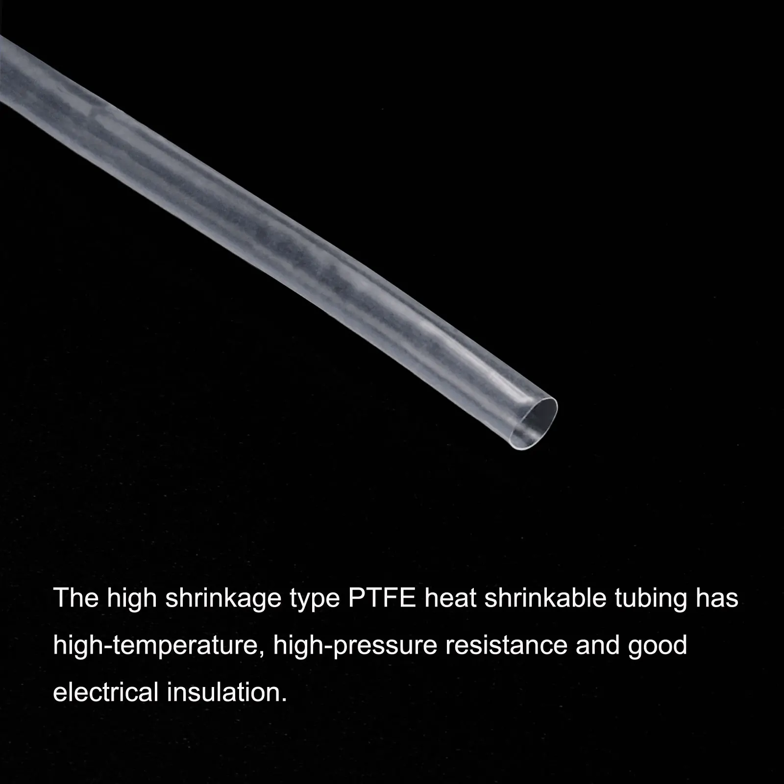 5Pcs 1m/2m PTFE Heat Shrink Tubing 2.5/4.5/6/8/9.5mm ID 4 to 1 Ratio Clear Insulating Tubing High Temperature Shrinking Tube