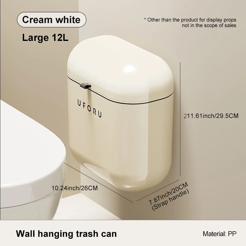 Wall-mounted trash can household large capacity high appearance level kitchen toilet with a cover waterproof crack  dustbin