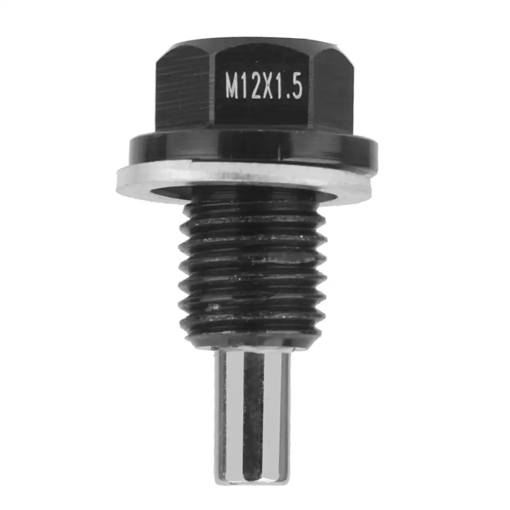 M12*1.5 Universial Black Anodized Magnetic Engine Oil Pan Drain Plug Screw