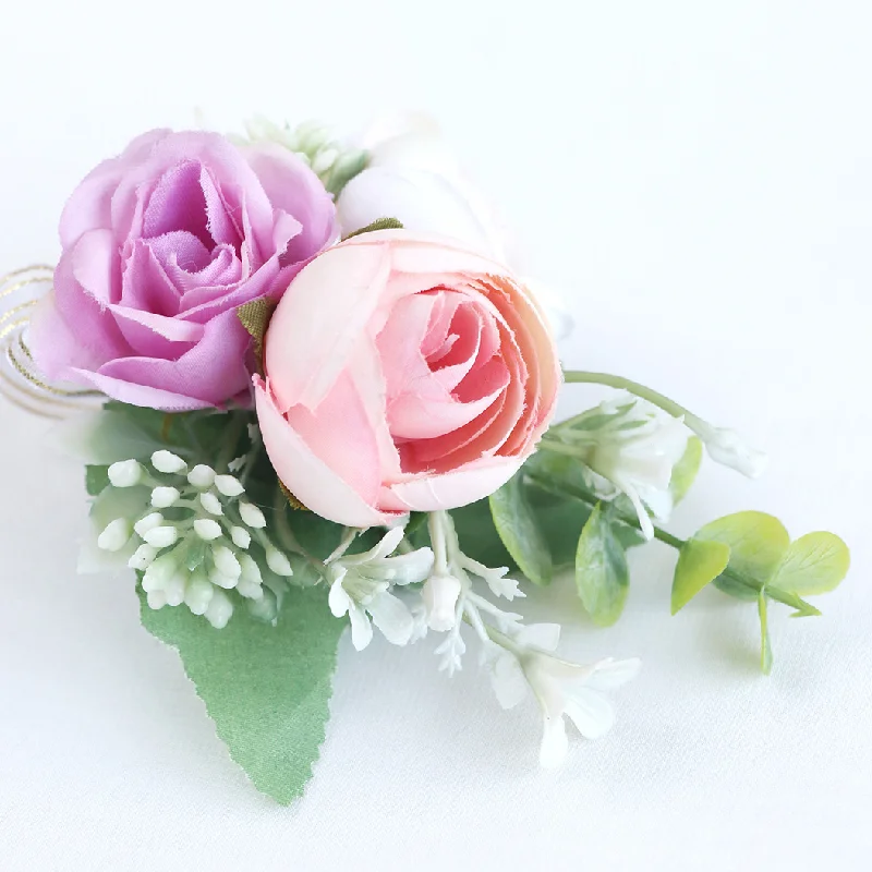 Boutonnière et Corsage de Poignet, Simulation de Fleurs, Mariage Coréen, Sœurs de la Mariée, Contenir Doir, Banquet de brev, Meilleur Homme