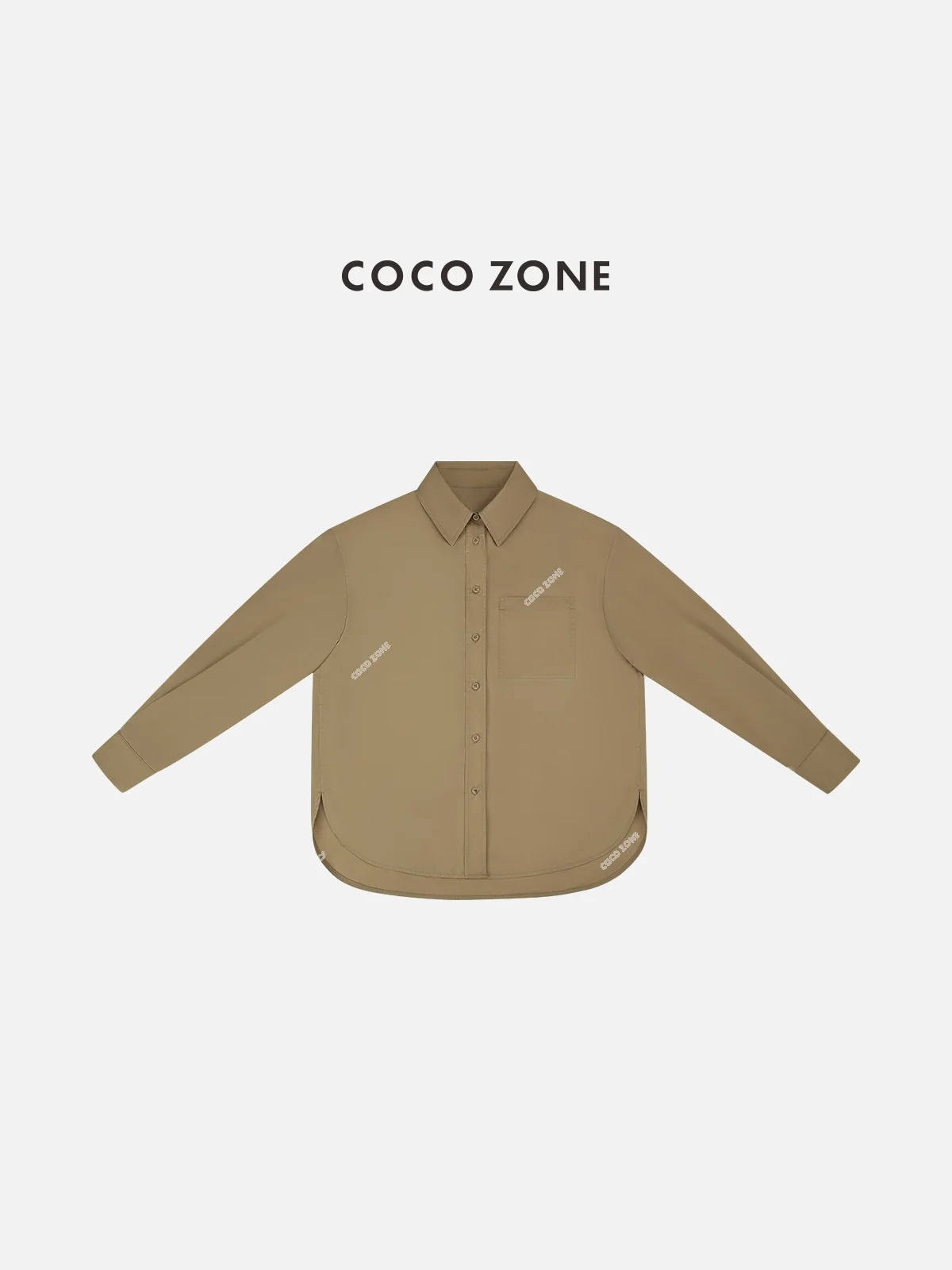 

Zone Early Spring Casual Loose irt Collar Design Front ort Ba Long Ele Top Cotton Polyester Blend Long Sve