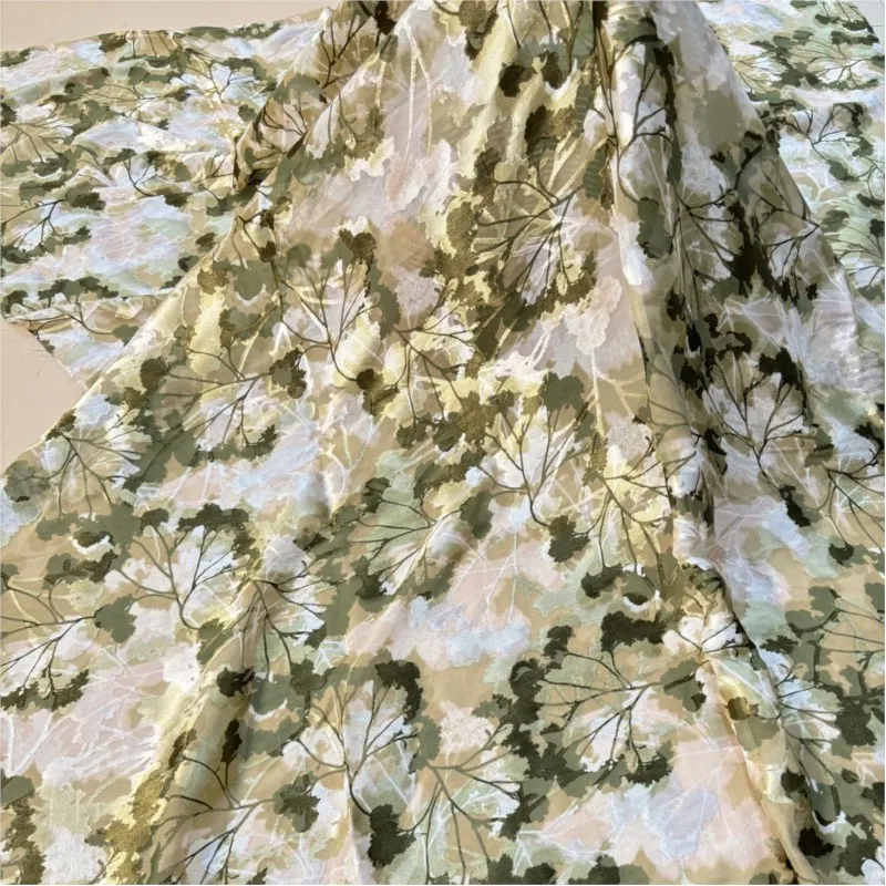 

Woven brocade viscose printed mottled burnt gauze velvet fabric sleeping dress cheongsam