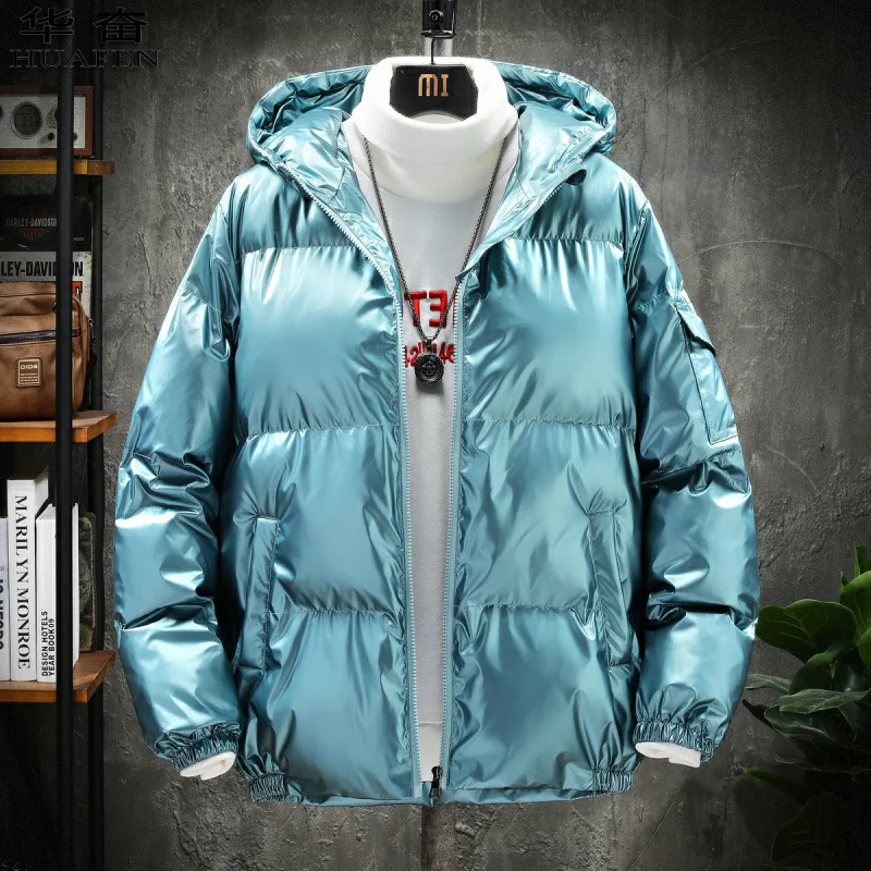 Thick Warm Mens Winter Solid Color Jacket Parka Outwear Casual Fashion Windbreaker Zipper Tops Coat Overcoat Oversized Coats 5XL