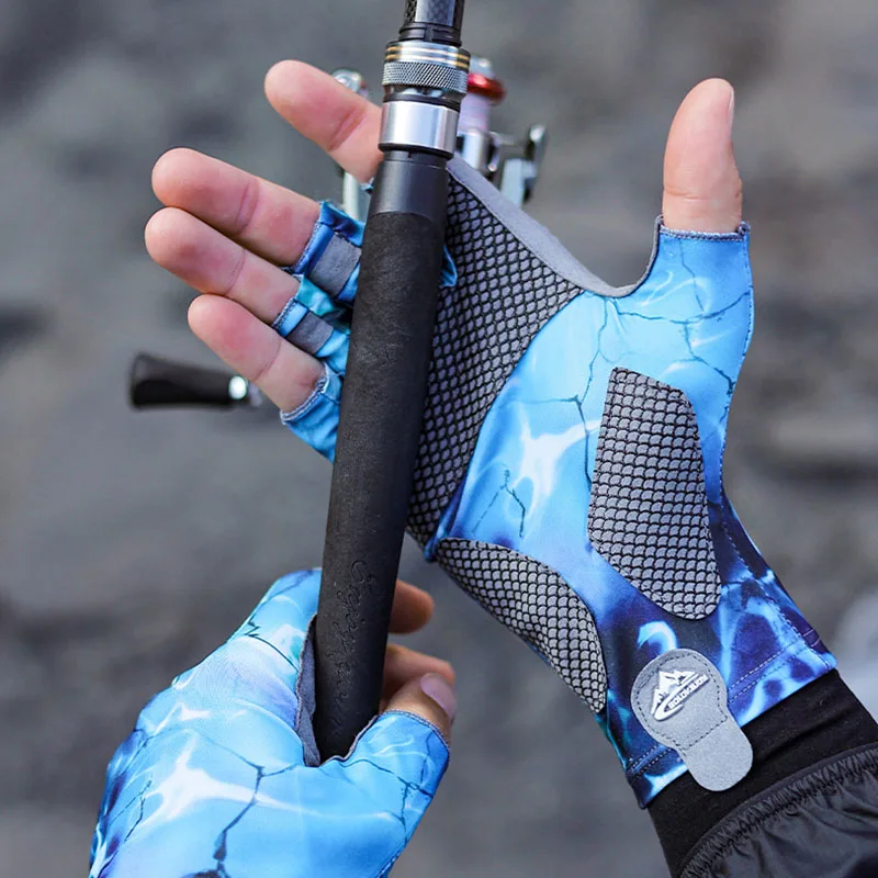 Gants de pêche demi-doigt anti-aldes, protection solaire à séchage rapide, respirants, professionnels, été, pêche en plein air