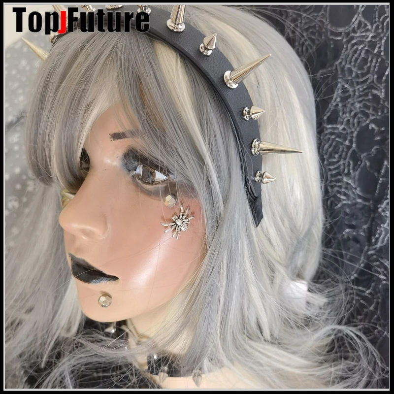 Donna ragazza Vintage y2k ragazza gothic lolita cosplay Harajuku Punk The devil hairbands hairband hair hoop spike headband