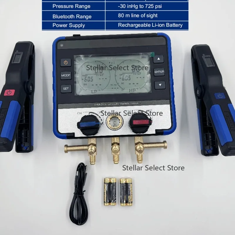 

VRM-2S Цифровой коллекторный манометр Универсальный диагностический инструмент для традиционных и новых экологически чистых холодильников