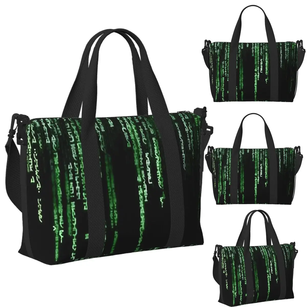 

Custom The Matrix Beach Travel Bag Large Capacity Tote Bags for Gym Yoga Women Shopping Duffle Shoulder Bag