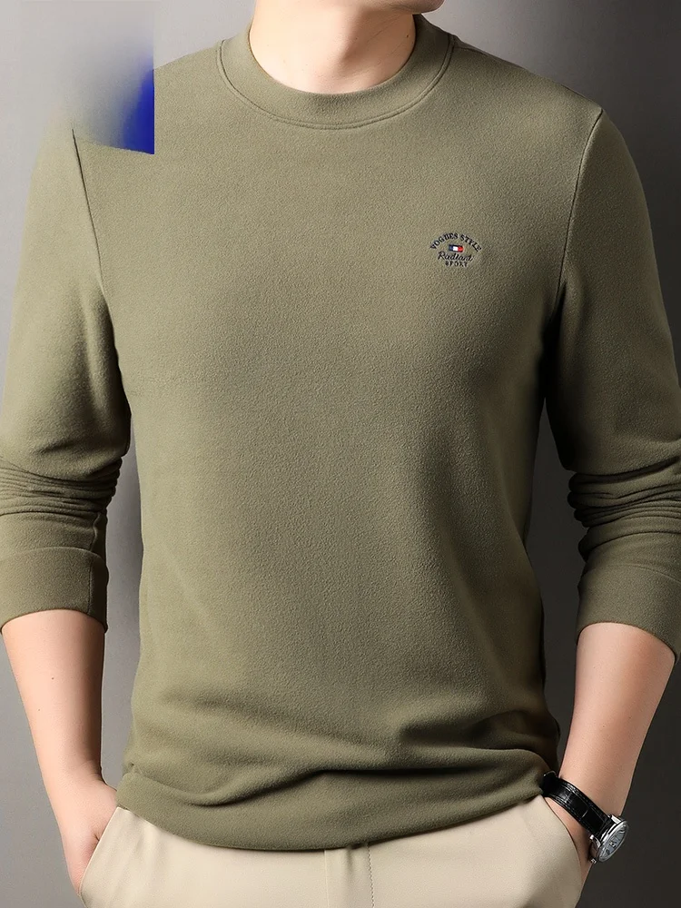 

Мужская длинная футболка-поло с круглым вырезом, повседневная, универсальная, модная, теплая, базовая, для осеннего сезона, универсальный крой...