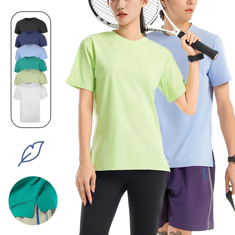 

(S-3XL)Qucik Dry Ice Cool Moisture-Wicking Running T-Shirt Oversized Gym Fitness Tops Exercise Training Sport Tee Shirt