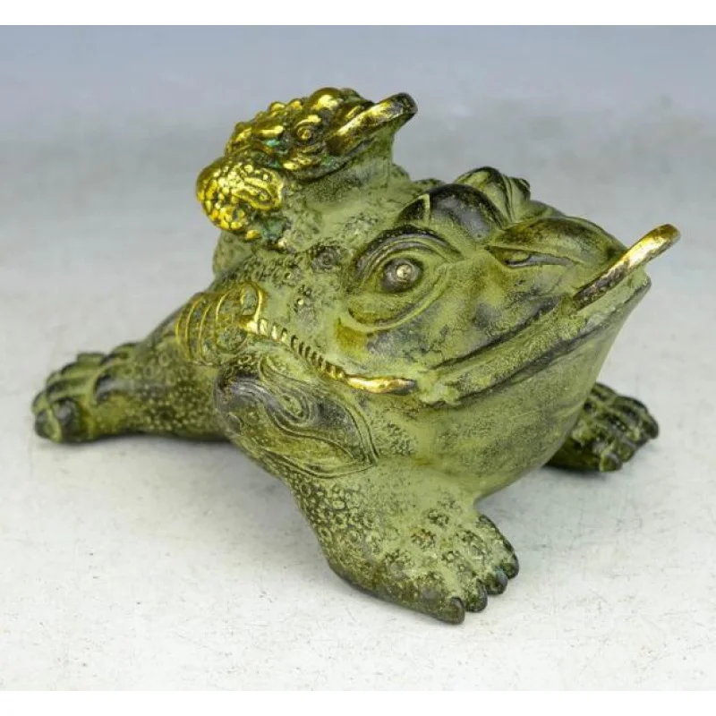 1019  Pure copper three feet toad   fortune raising, Nashi, and evil spirits.