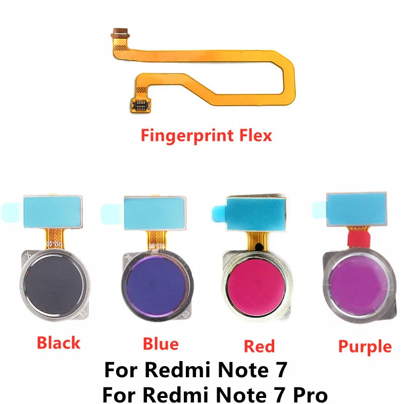 Home Button  For Redmi 7 Menu Key Fingerprint Recognition Sensor Flex Cable Ribbon For Xiaomi Redmi Note 7 / 7 Pro