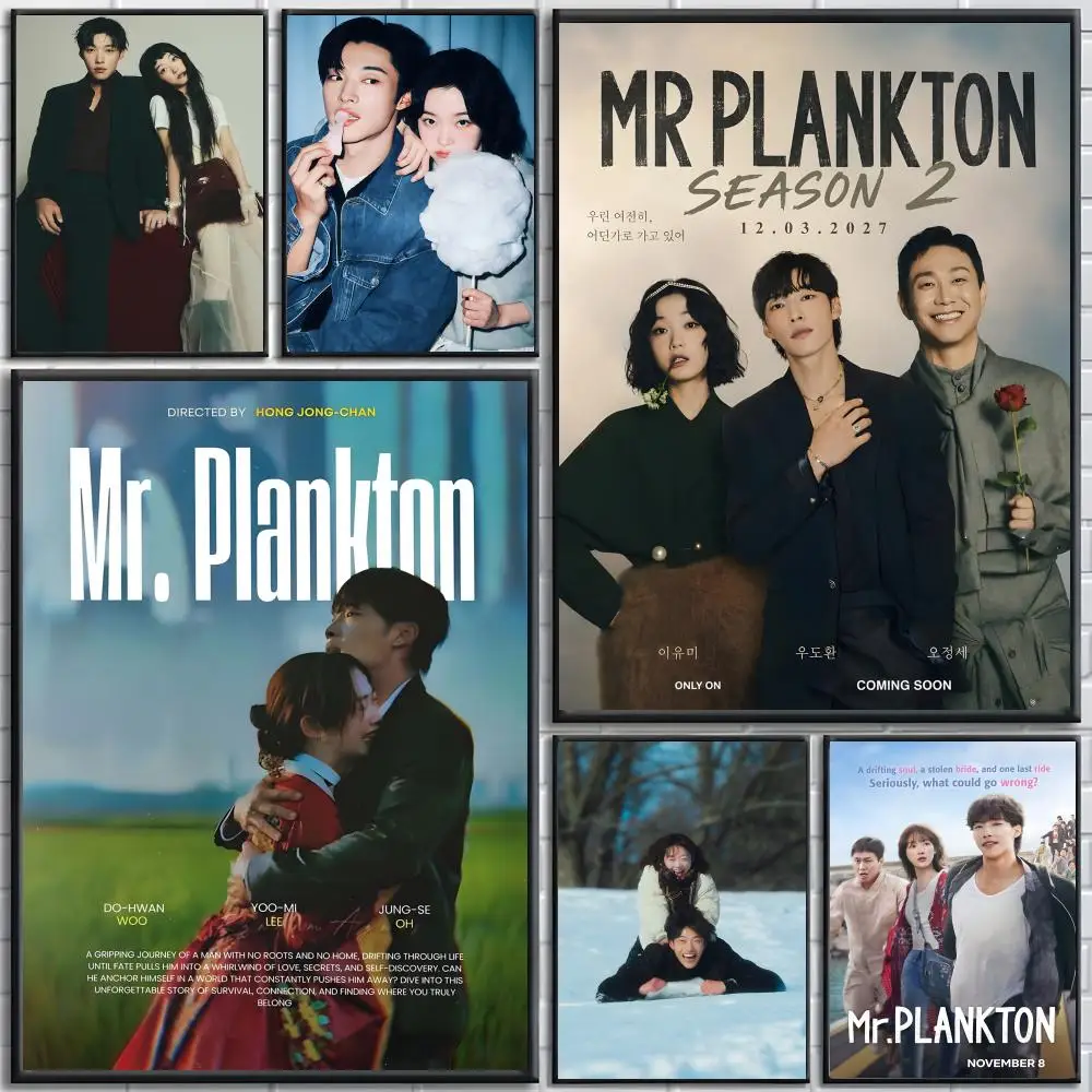 Mr. Plankton Korean TV Poster Poster für Schlafzimmer und Wohnzimmer, Leinwandgemälde, Wandkunst, Heimdekoration