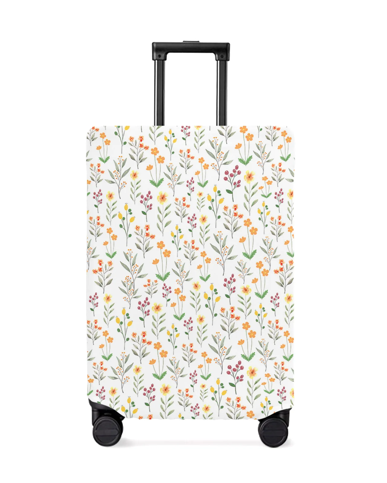 

Watercolor Flower Leaf Luggage Cover Stretch Suitcase Protector Baggage Dust Case Cover for 18-32 Inch Travel Suitcase Case