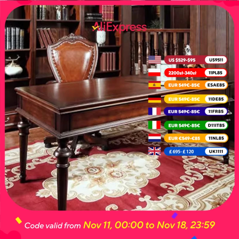 

Wooden Asthetic Executive Desk Drawers Designer Standing Laptop Computer Desks Writing Studying Mesas De Escritorio Furniture