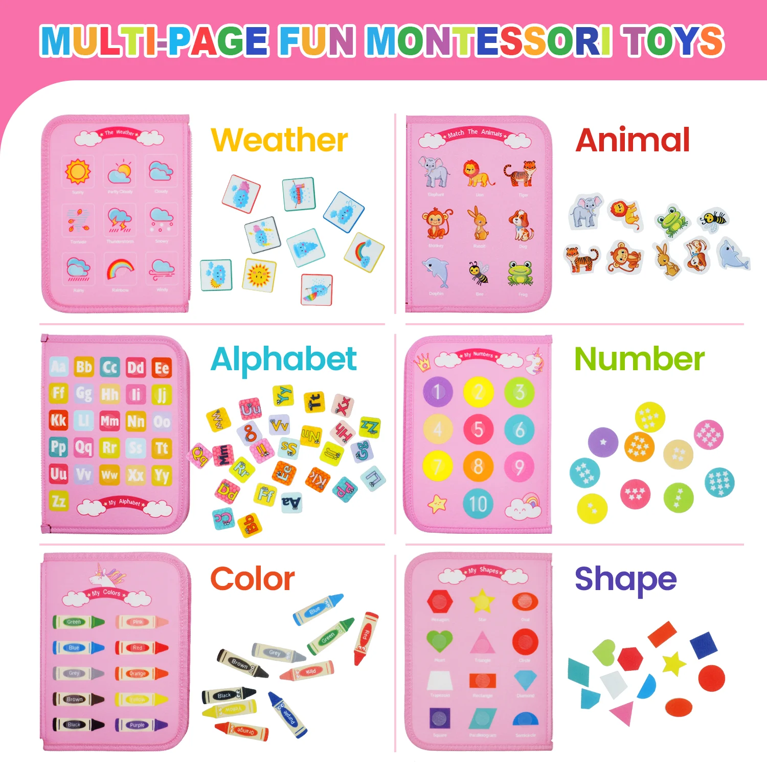 Montessori Busy Board Toys For Toddlers Busy Book For Fine Motor Educational Learning Activities With Life Skills Sensory Toys