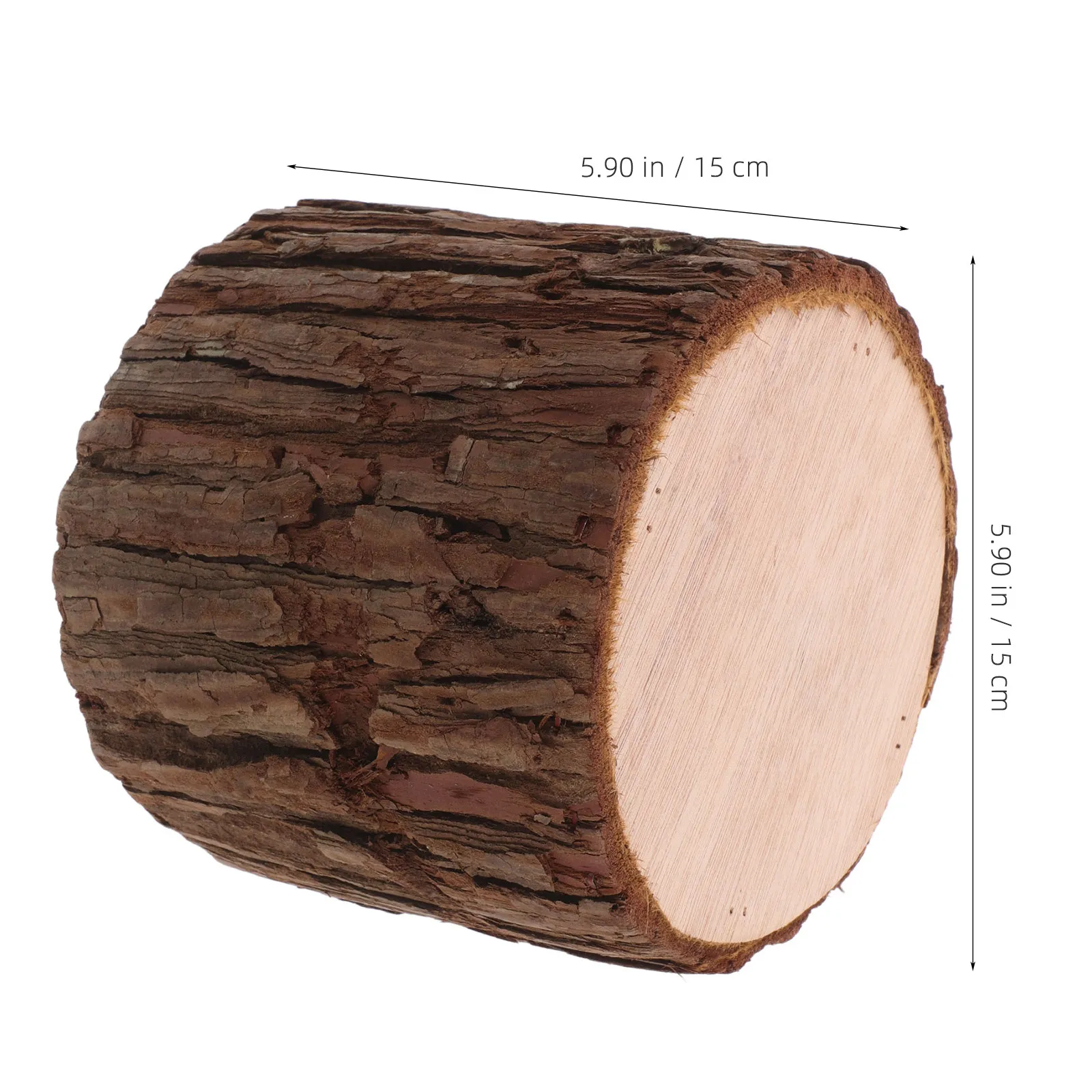 2Pcs Hollow Wooden Tree Stump Decor Realistic Bark Texture Rustic Wedding Table Centerpiece Holder Decor
