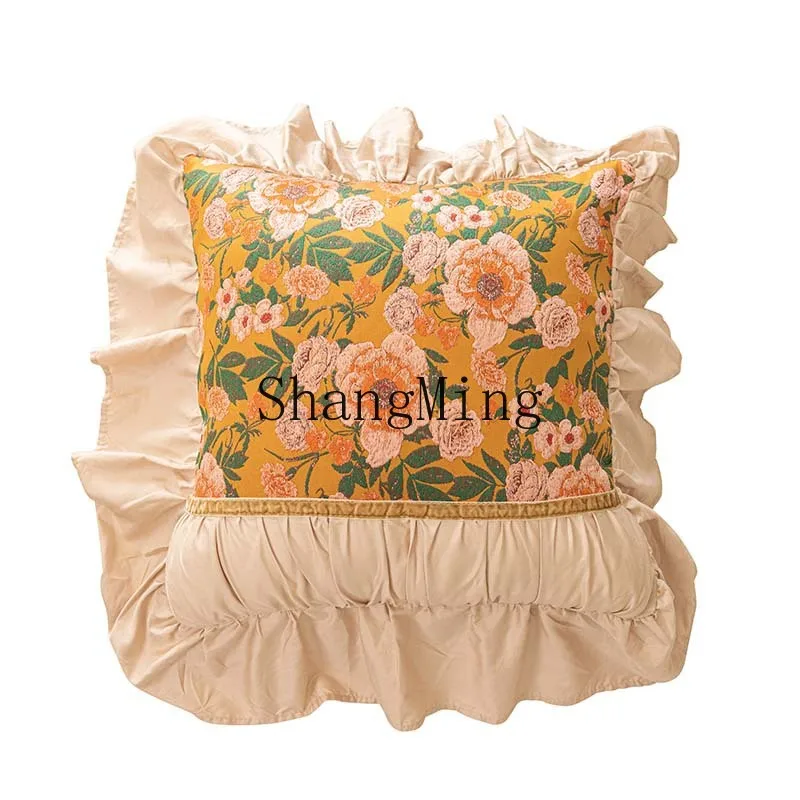 

PYH light luxury throw pillow living room sofa soft decoration jewelry high-end bedroom bedside pillow lotus